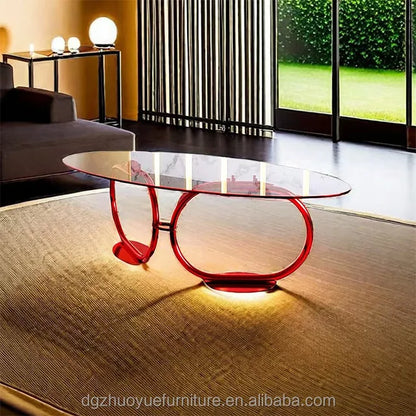 Italian Luxury High-Grade Metal Tempered Glass Oval Dining Table Set Modern Design for Home Apartment Villa 10+ Seater