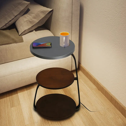 Modern Wood Metal Marble Wireless Charging Bedroom Led Night Light Living Room Shelf Coffee Table Bedside Floor Lamp