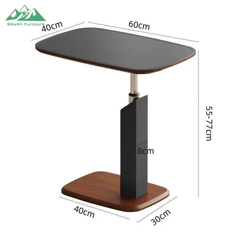 Wayon Modern Adjustable Height Side Table C-Shaped Laptop Desk Mobile Workstation for Sofa Bed Living Room