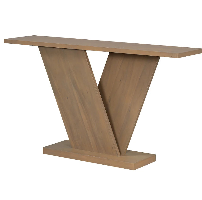 Modern Solid Wood Console Table with V-Base Design and Storage Eco-Friendly and Durable Home Furniture for Living Room