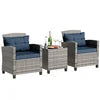 Anti-fading Patio Furniture 3 Pieces/4 Pieces Sofa Outdoor Wicker Loveseat Set With Cushions with Removable Cushion Covers