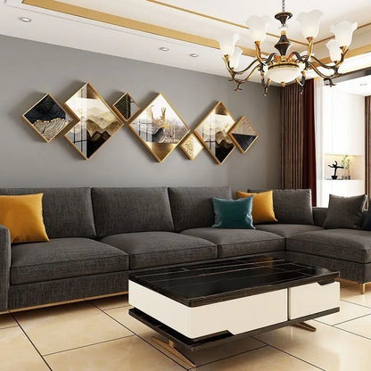 270X73cm Aluminum Alloy Frame Glass Gallery Hanging Paintings Living Room TV Sofa Background Crystal Wall Decor Dropshipping DDP