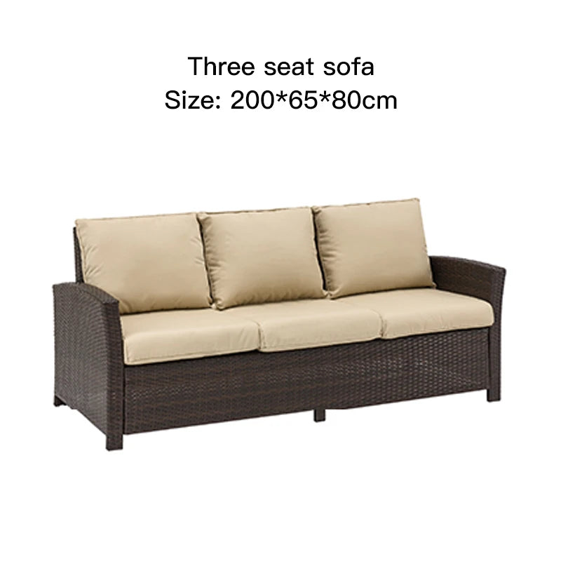 Nordic Rattan Sofa Combination For Courtyard Balcony Patio With Coffee Table Outdoor Garden Furniture Set Leisure Corner Sofas