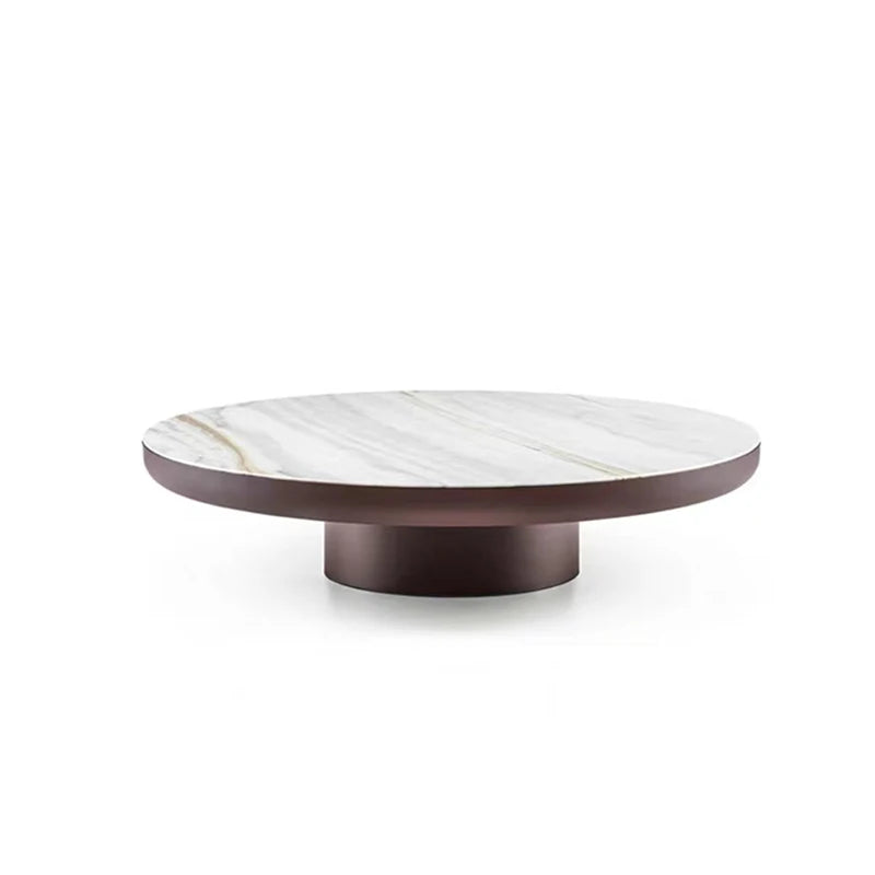 Italian-designed Living Room Table Round Natural Marble Center Table Coffee Table Set in Luxurious Modern