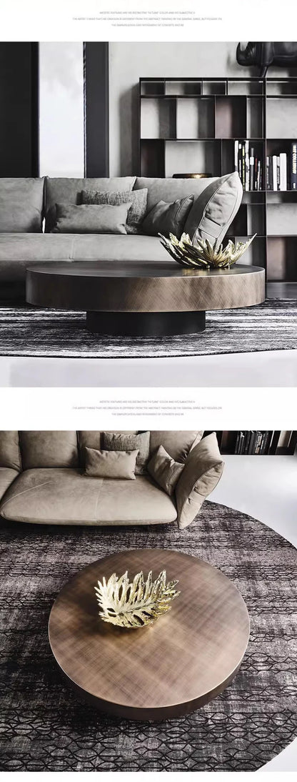 Luxury Modern Round Coffee Table Sets Hotel Center Tables Frame Combination Coffee Table Living Room Metal With Glass 1 Piece