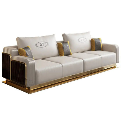 Postmodern High-End Luxury Living Room Furniture Whole Leather Sand Head Layer Combination Genuine Leather High Quality