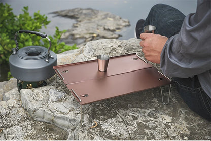 Portable Camping Table, Small Ultralight Folding Table with Aluminum Table Top and Carry Bag, Mini Barbecue Coffee Table