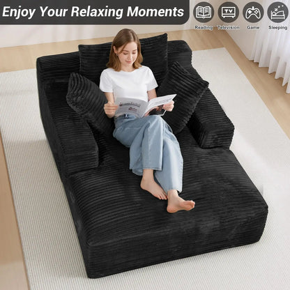 High Density Corduroy Fabric Modern One Seat Modular Armless Sectional Sofa Square Shape Sponge Vacuum Compression Sofa Bed