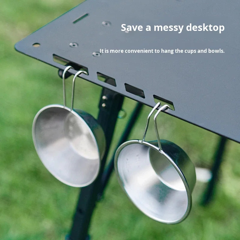 Lightweight Outdoor Furniture Portable Beach Picnic Camping Folding Table Three-piece Aluminum Alloy Plate Adjustable Height