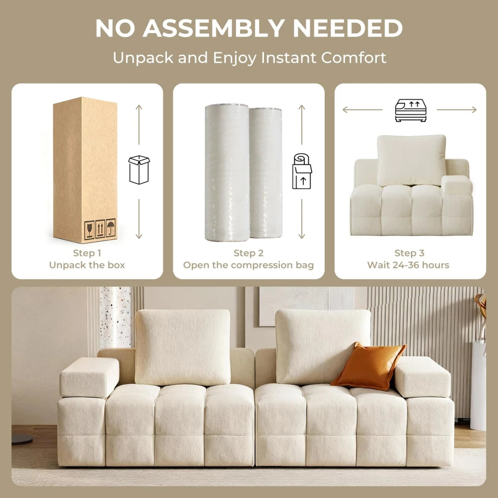 Modern Masculine Style Square Sectional Three Seat Velvet Upholstered Eco-Friendly Inflatable Vacuum Compressed Sofa Reduced