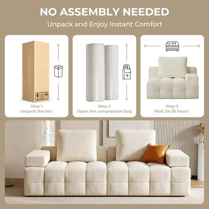 Modern Masculine Style Square Sectional Three Seat Velvet Upholstered Eco-Friendly Inflatable Vacuum Compressed Sofa Reduced
