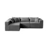 High Compact Multi-seat Luxury Light Gray Flannel Upholstered Sofa Bed Set Modern Sectional Eco-Friendly Apartment Tufted Villa