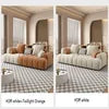 Nordic Modern Simple Size Living Room square Cream Frosted Velvet Sofa Sectional