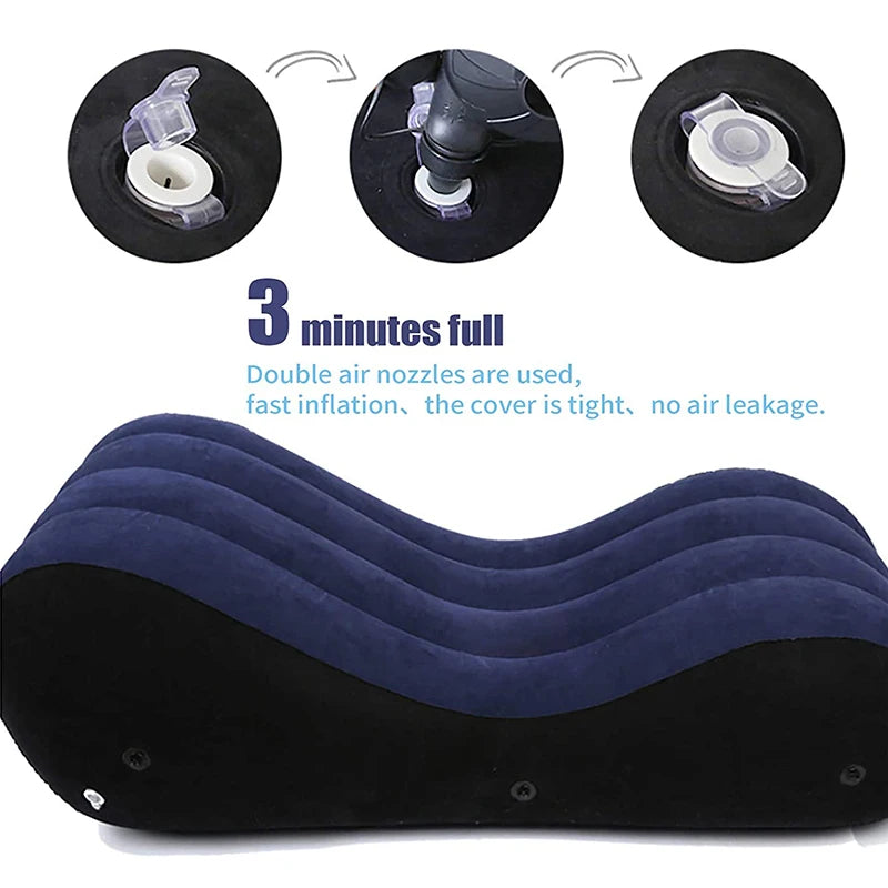 Sofa Inflatable Bench Bed Magic Lounge S-Shape Pillow Furniture for Adults Rest Kids Rest Game Toys Couples-Love Position Aid