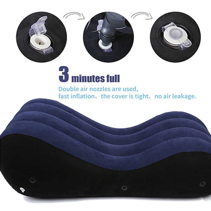 Sofa Inflatable Bench Bed Magic Lounge S-Shape Pillow Furniture for Adults Rest Kids Rest Game Toys Couples-Love Position Aid