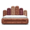 Art Modern King Deluxe Bed Solid Wood Frame Metal Legs Blue Green Red Velvet Bedroom Furniture