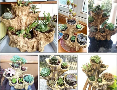 American Broken Root Shape Succulent Resin Flower Pot Outdoor Balcony Furnishing Crafts Garden Villa Vase Ornaments Decoration