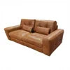 OEM ODM European Villa Retro Vintage Brown Genuine Leather Sectional Sofa Living Room Furniture Modular Premium Leather Sofa Set