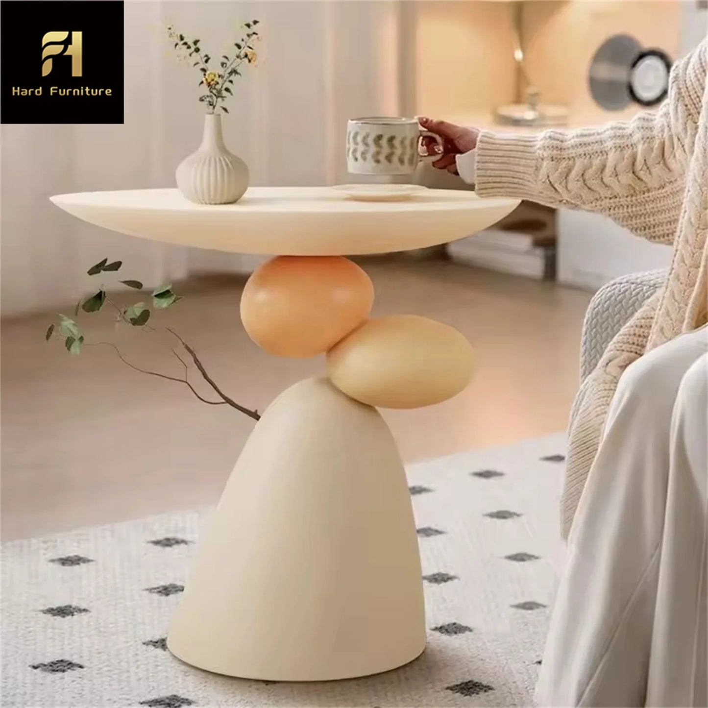 Modern Simple Resin Coffee Table Ins Design Interior Furniture for Home Office Living Room for Hotels Villas Decoration