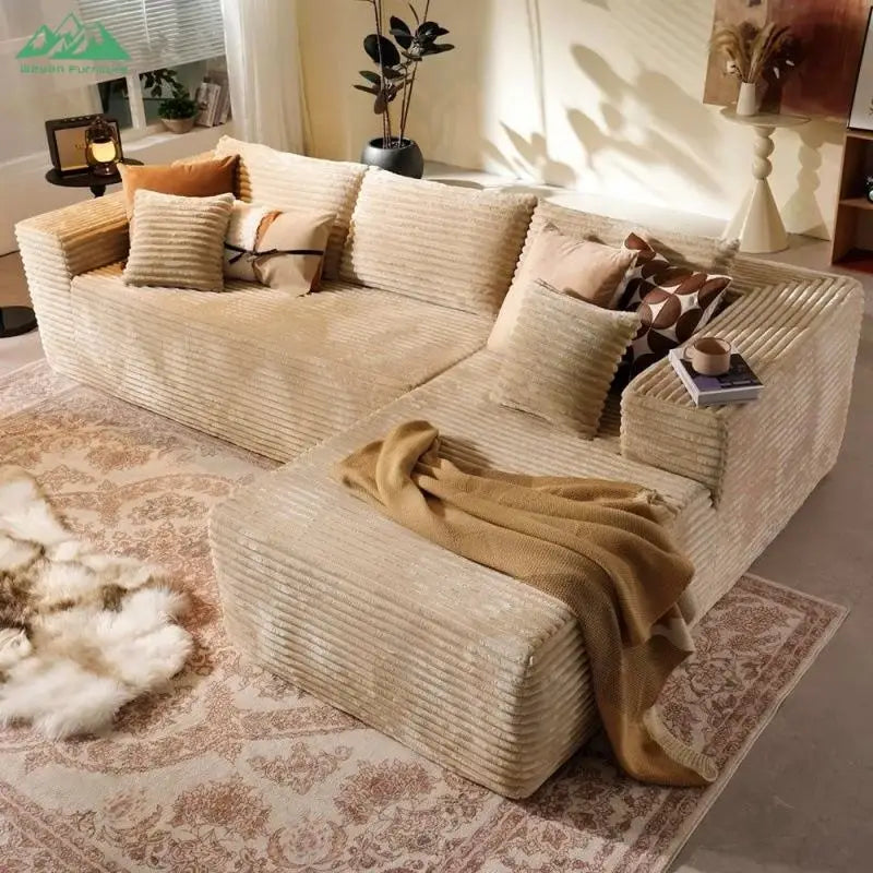Wayon L-Shaped Compressible Sofa Bed Set Small Space Bedroom Living Room Villa 2/3 Seater Easy Moving