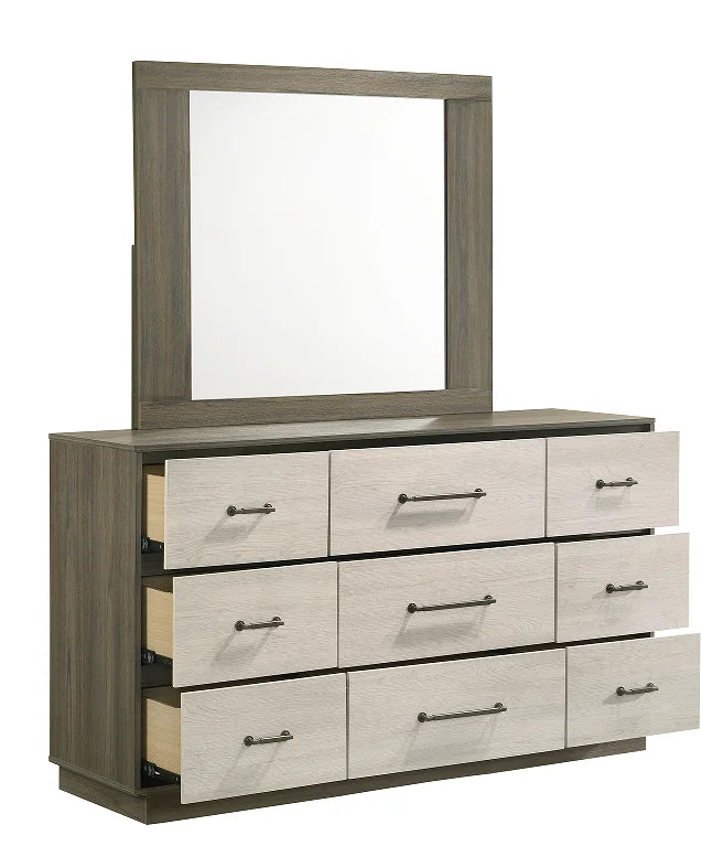Modern 5-Piece Full Bedroom Set with Convertible & Adjustable Bed Wood in Beige & Brown Home Bedroom Furniture