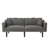 [2-in-1 Multifunctional Sofa Bed] Two-Seater Sofa Liege Function Adjustable Reclining Backrests Metal Decorations Cotton-Linen