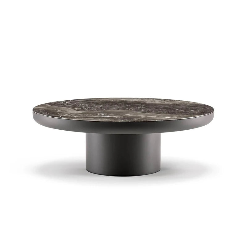 Italian-designed Living Room Table Round Natural Marble Center Table Coffee Table Set in Luxurious Modern