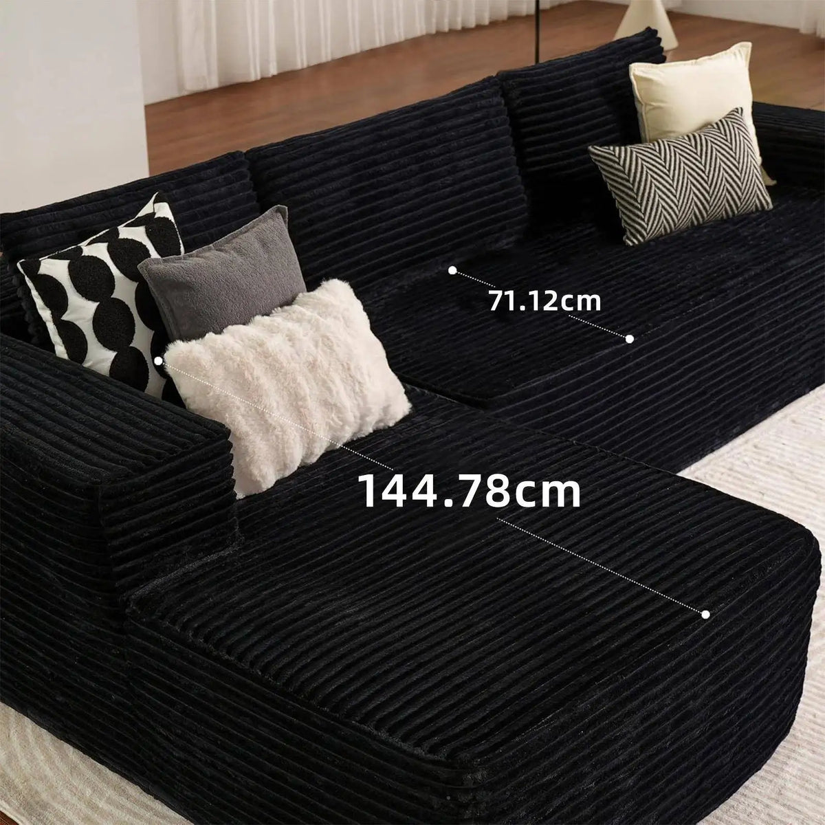 Modular Sectional Sofa Set Modern Design Corduroy Upholstery Compressed Sponge Filling Durable Living Room Furniture for Hotels