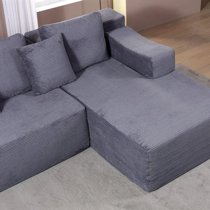 Modern Minimalist Lazy Sofa with Compressible Italian High-density Foam Compact Modular Living Room Sofa Set for Small Spaces
