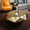 Luxury Design Diamond Shape Coffee Table Modern Rose Gold Stainless Steel Center Table Living Room Villa House Sofa Center Table