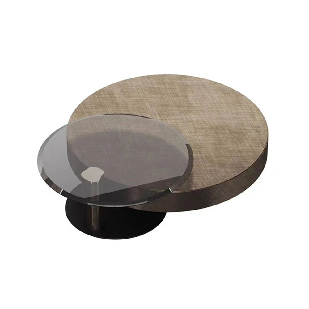 Luxury Modern Round Coffee Table Sets Hotel Center Tables Frame Combination Coffee Table Living Room Metal With Glass 1 Piece