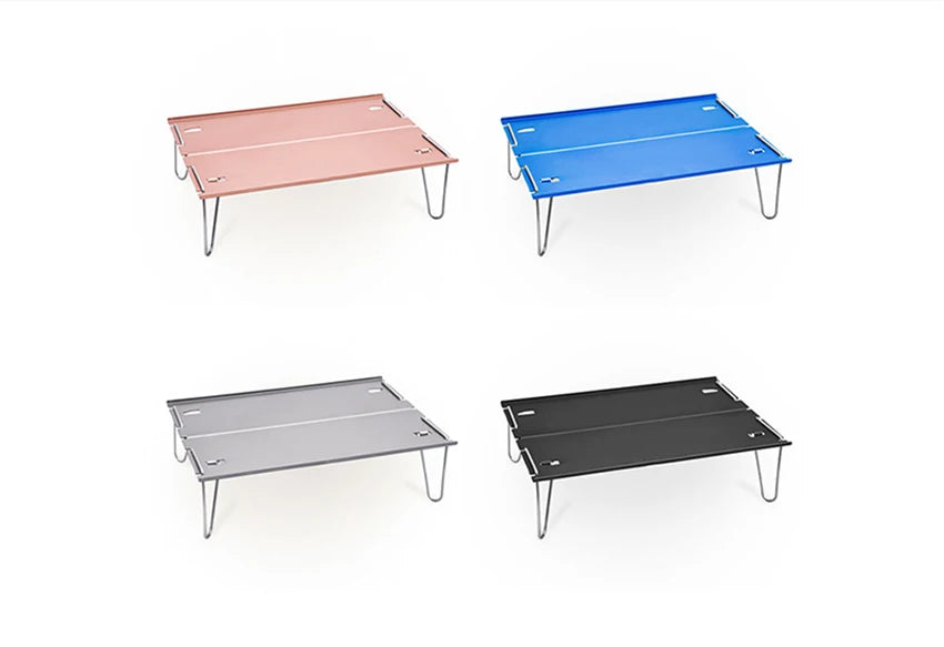 Portable Camping Table, Small Ultralight Folding Table with Aluminum Table Top and Carry Bag, Mini Barbecue Coffee Table