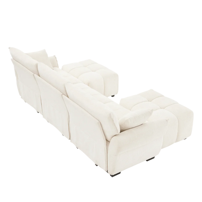 Cream-style Cotton Candy Sofa Set Living Room Furniture Modern Sofa Minimalism Soft Cloud White Lambs Wool Fabric Sofa for Home