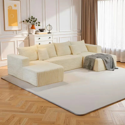 Factory Wholesale Modular U-Shape Cloud Sofa with Reversible Chaise, Vacuum Compressed & Boneless