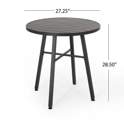 DELMAR 3-Piece Durable Polyester Metal Bistro Set Outdoor Dining Patio Furniture Courtyard Garden Warehouse Living Room China