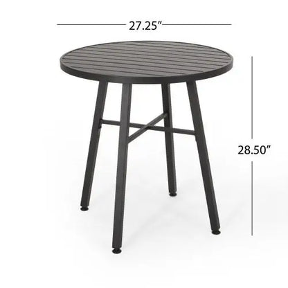 DELMAR 3-Piece Durable Polyester Metal Bistro Set Outdoor Dining Patio Furniture Courtyard Garden Warehouse Living Room China