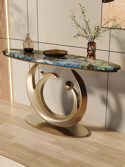 Modern Luxury Marble Slab Entrance Table Living Room Facing Door Wall End Scenic Platform Corridor Storage Rack Eco-friendly
