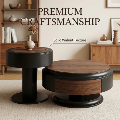 Modern Two-piece Design, Coffee Table, Wooden Board, Glossy Paint, Easy to Clean, Durable, Household Living Room Furniture