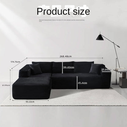 Modular Sectional Sofa Set Modern Design Corduroy Upholstery Compressed Sponge Filling Durable Living Room Furniture for Hotels
