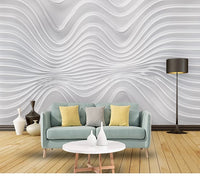 Custom 3D Stereoscopic Embossed Curve Stripe Mural Wallpapers For Living Room TV Background Wall Covering Photo Papel De Parede