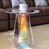Nordic Modern Sofa Side Round Acrylic Coffee Table rainbow Colorful Living Room Center Side Tea Table
