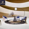 Italian Furniture Minimal Design Dining Table Natural Marble Modern Mansion Designer Round Dining Table