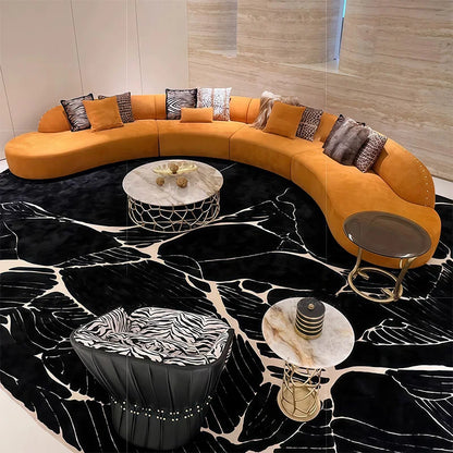 Italian High-End Luxury Modern Designer Curved Sofa Set Convertible and Upholstered for Modern Fashion Living Room Furniture