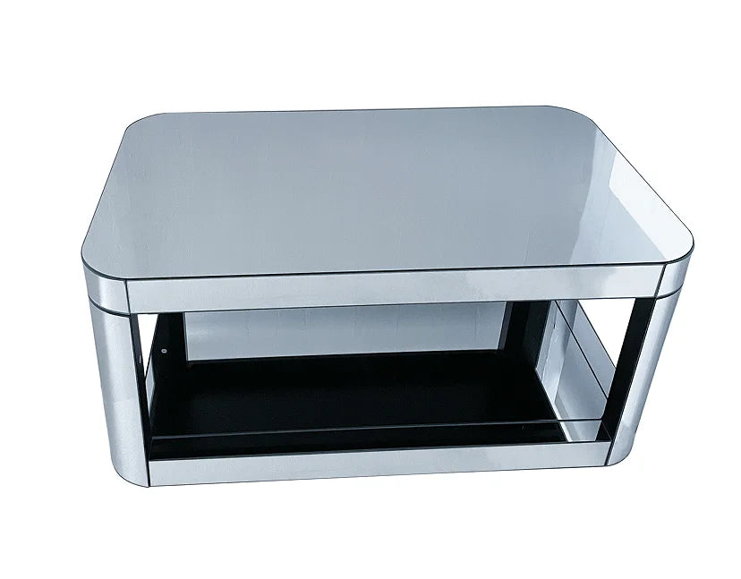 Baked Curved Mirror Modern Wood Coffee Table Living Room Adjustable Height Lift Center Table Premium Furniture