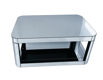 Baked Curved Mirror Modern Wood Coffee Table Living Room Adjustable Height Lift Center Table Premium Furniture