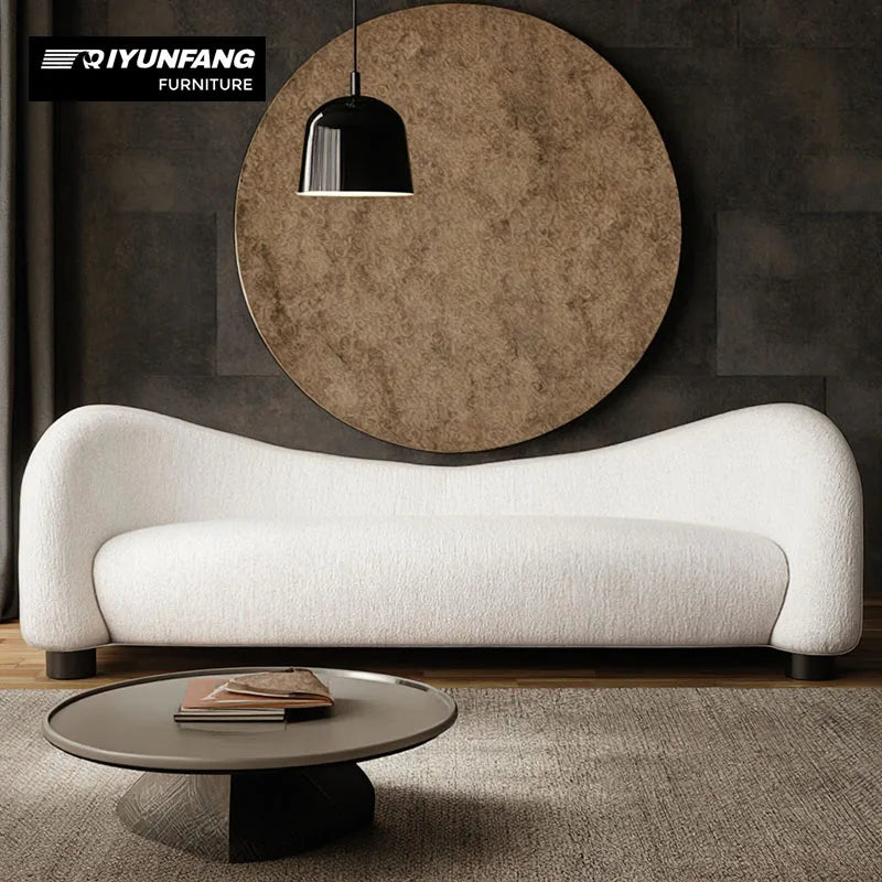 Modern Design Creativity  Fabric Moon Multi Person Backrest Leisure Sofa Living Room Hotel Villa
