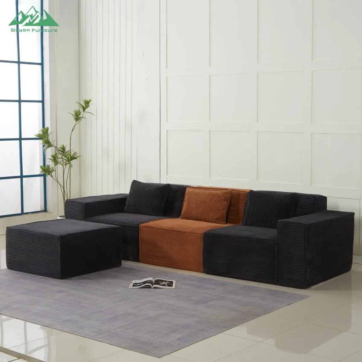 Wayon High Quality Modular Sectional Sofa Set High Density Foam Compressed for Large House