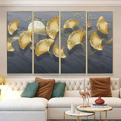 Custom Photo Wallpaper Modern Minimalist Light Luxury 3D Golden Ginkgo Background Wall Mural Living Room TV Sofa Papel De Parede