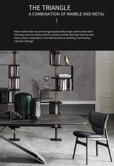 Nordic Modern Luxury Rectangular Dining Table Set Home Use Living Room Furniture