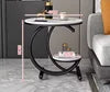Contemporary Modern Luxury Living Room Side Table Made of Sintered Stone With Metal Frame Home Bar Office Furniture Park